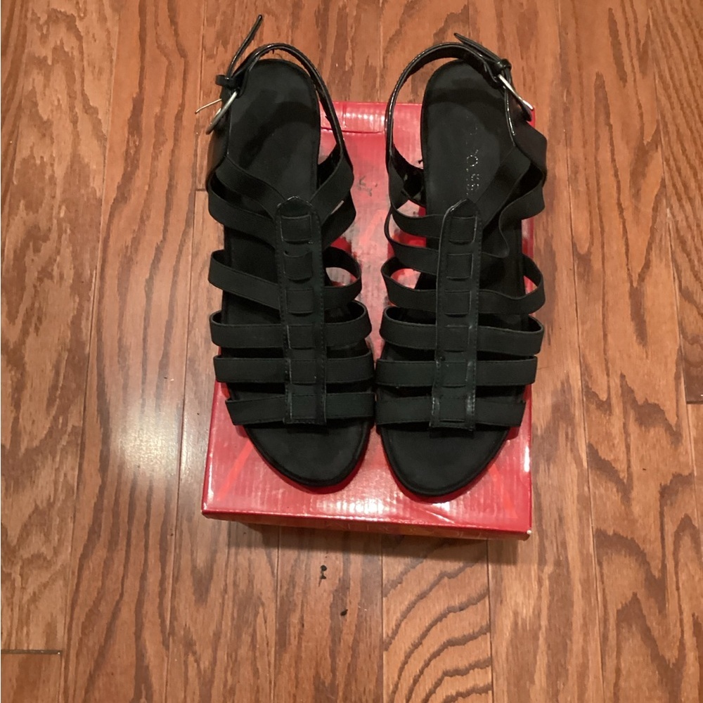 Aerosoles Black Strappy Slingback Sandals